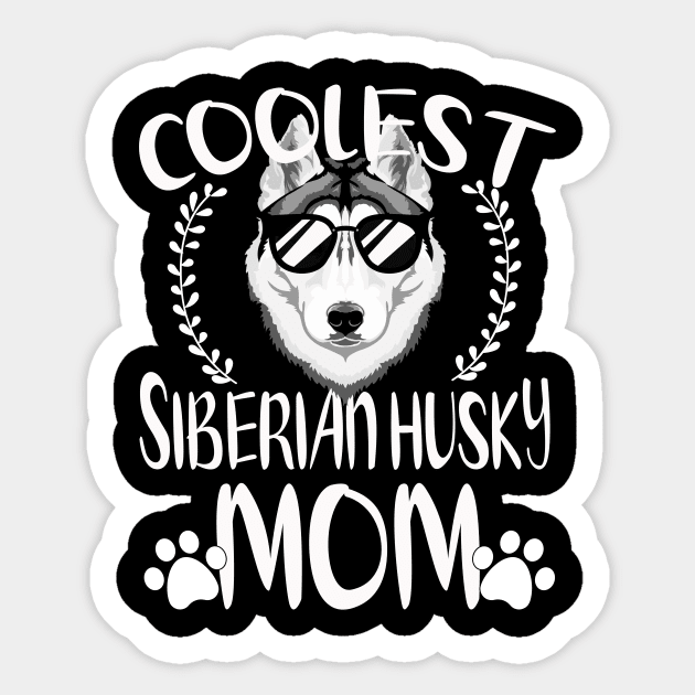 Glasses Coolest Siberian Husky Dog Mom Sticker by mlleradrian